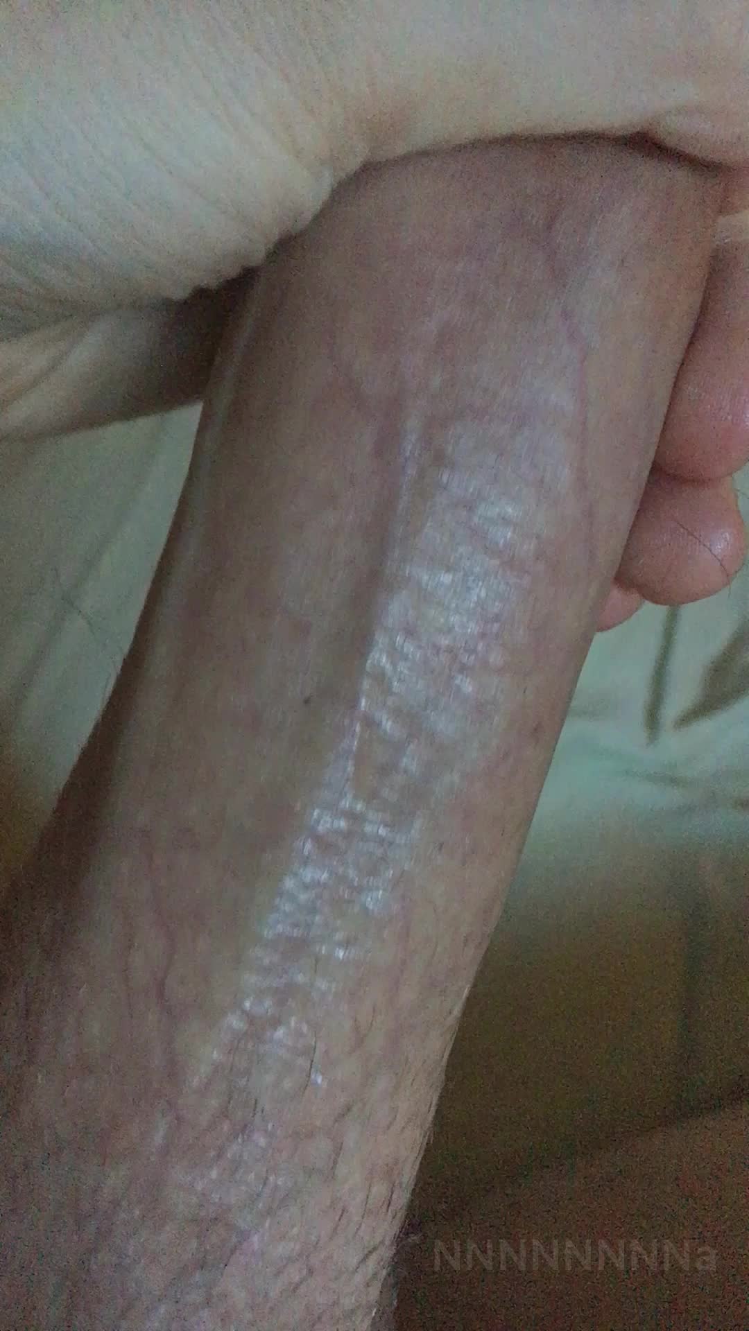 A really really close up view of my hard dick getting a fuckin awesome lubed up stroke
