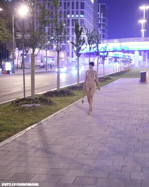 Amateur Big Ass Big Tits Exhibitionist High Heels MILF Mature Nude Nudity Public Porn GIF by duromami