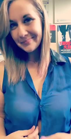 Say it five times fast.. blonde in blue with big bouncing boobs