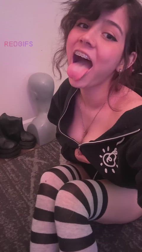 [0:58] Braces/Close-up Cum