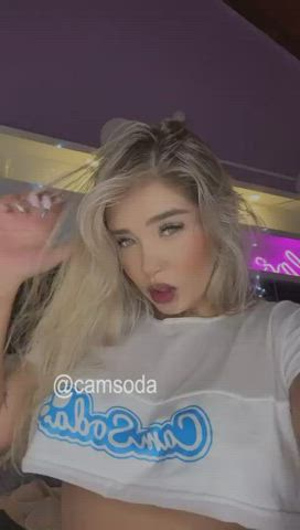 Amateur Babe Blonde Boobs CamSoda Camgirl NSFW Tits Titty Drop Porn GIF by camsoda