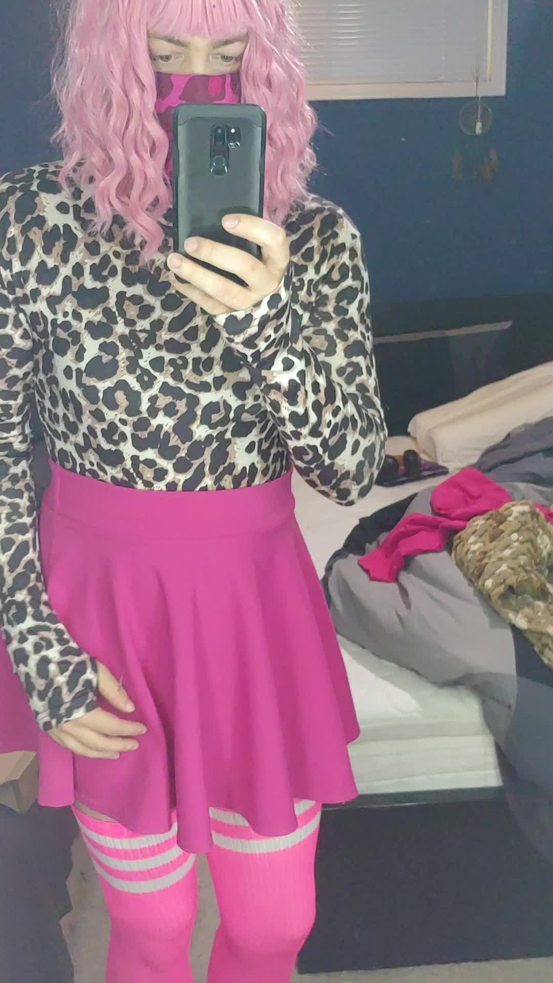 Little pink sissy showing off