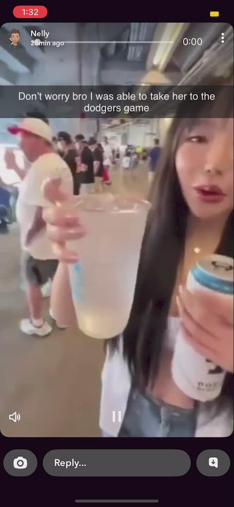 Your Gf Is Willing To get Her Throat Fucked Just So She Could See The Dodgers Play