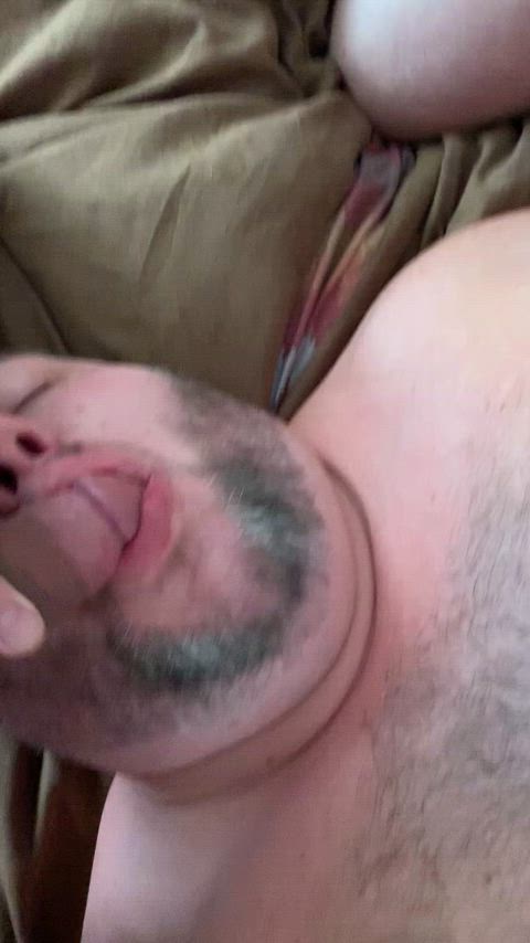 Doing my best to take two big cocks in my mouth ;)