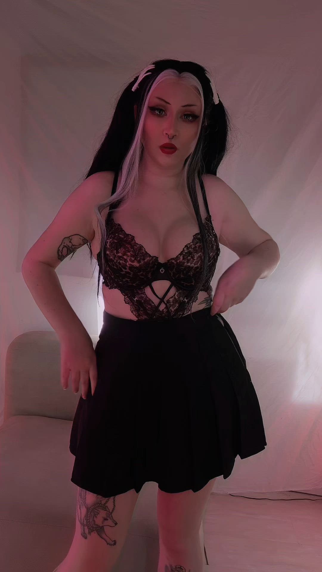 Amateur, Ass, Big Tits, Bodysuit, Goth, Lingerie