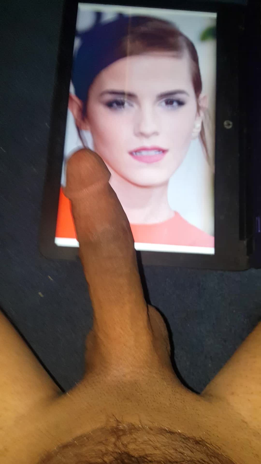 Emma Watsons pretty face drenched in cum
