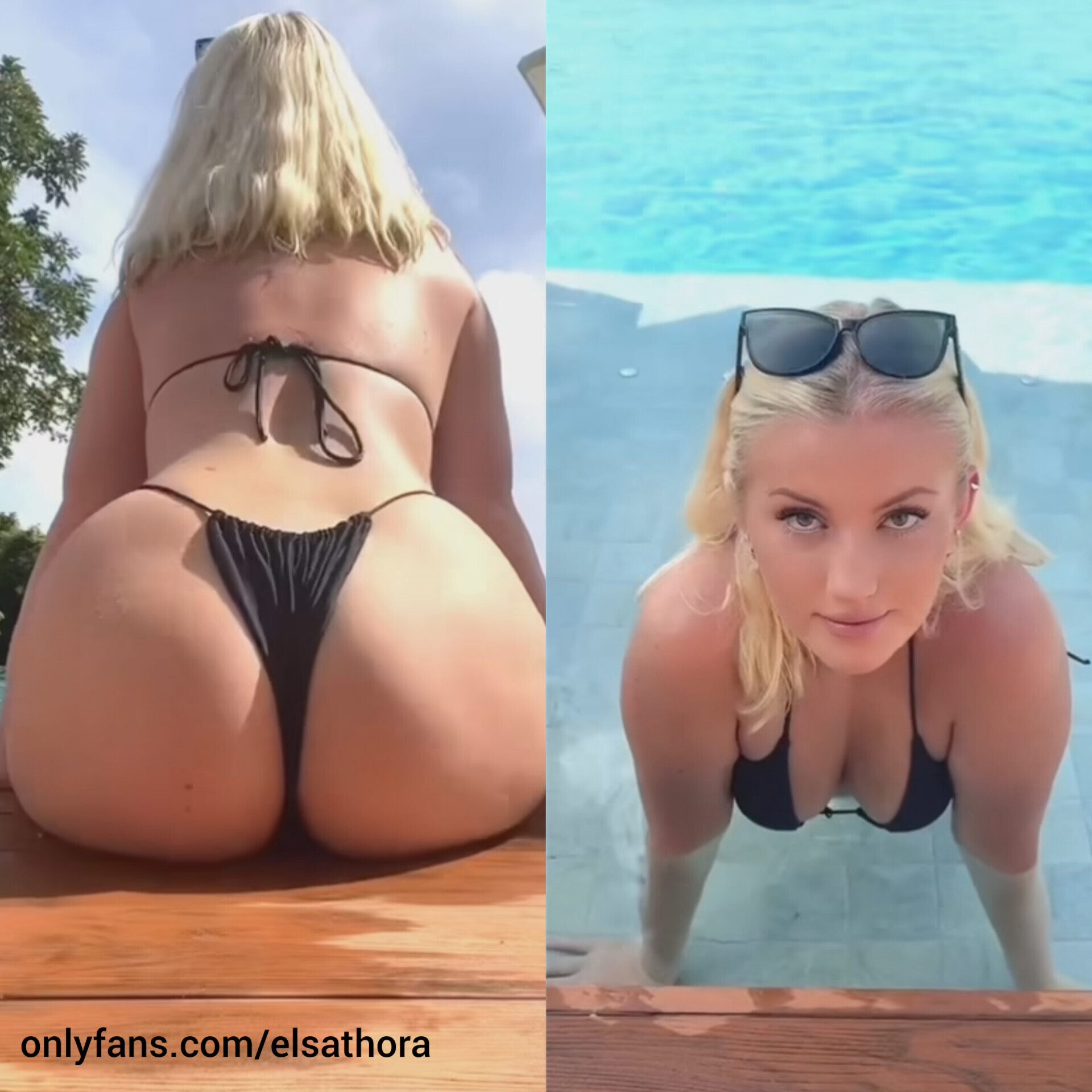 Blonde arched ass bikini