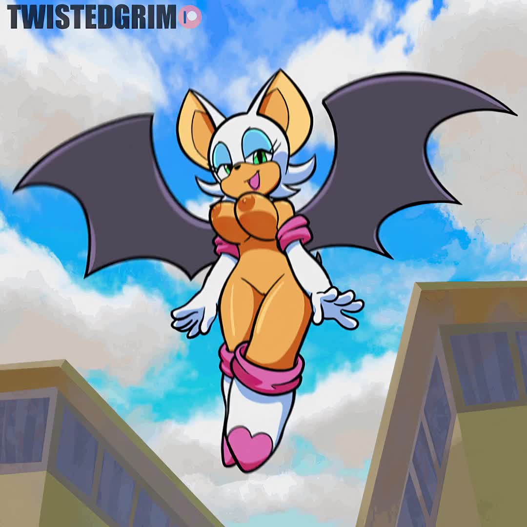 Rouge flying naked