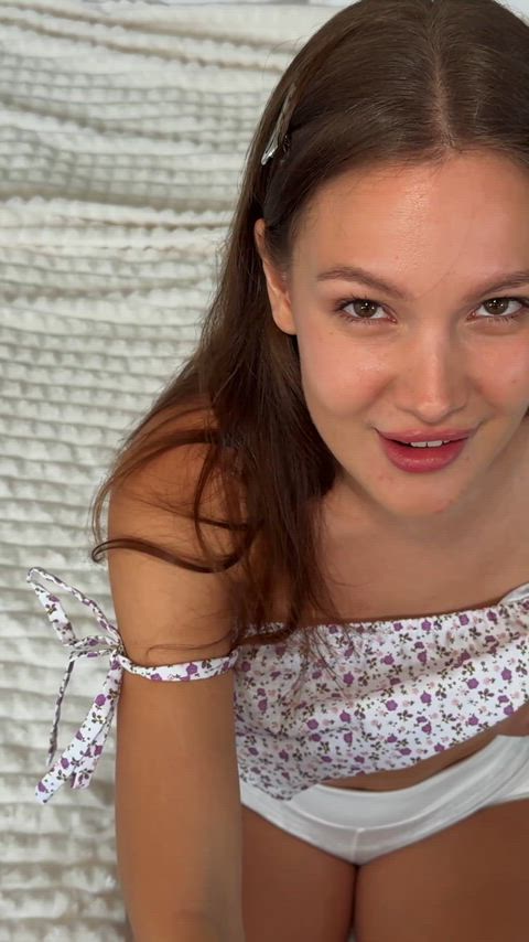Amateur Babe Cute Homemade JOI Natural Tits Petite Solo Teen Virtual sex Porn GIF by immaybee3000
