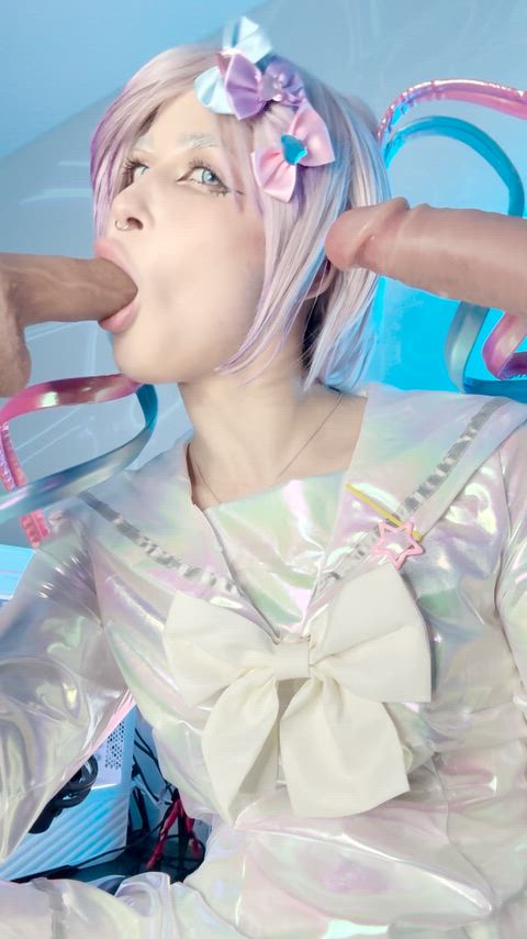 Ahegao Blowjob Deepthroat Futanari Hentai NSFW OnlyFans Solo Tease Teasing Porn GIF by mystpetal