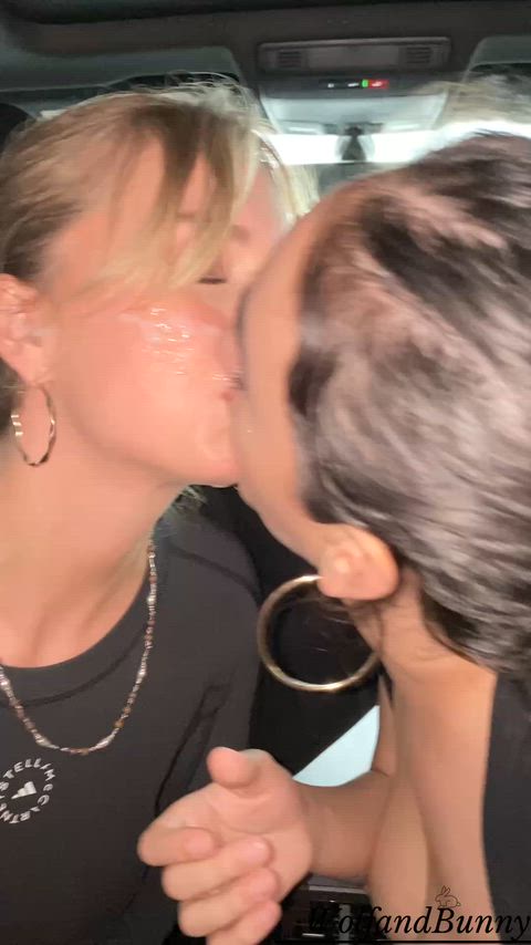 Cum-covered lips locked, tasting him together