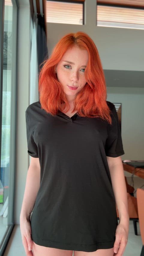 Amazing redhead boobs reveal