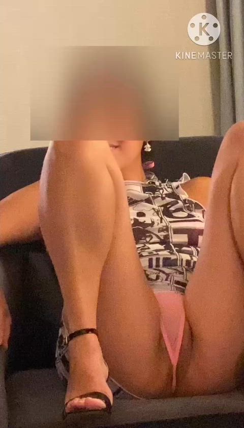 My 48 year old asian wifey in her sexy pink undies.