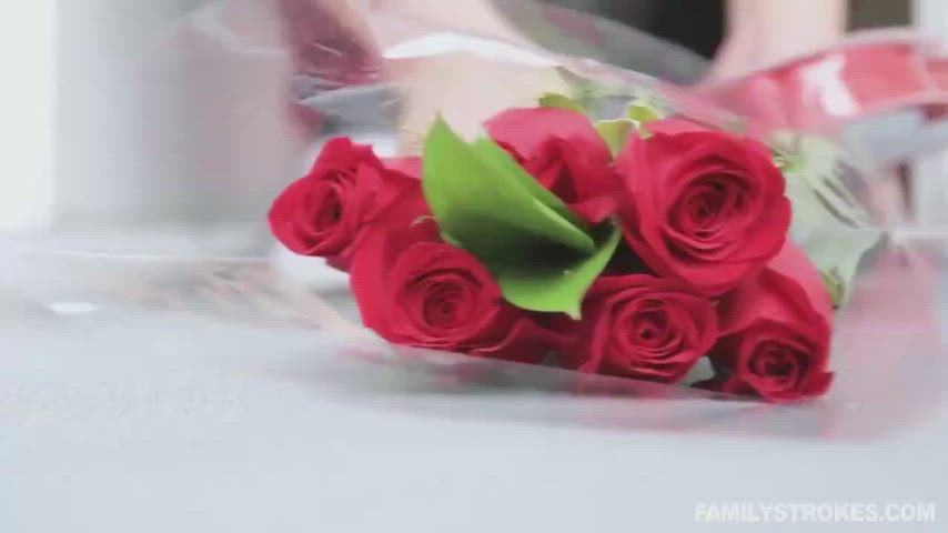 Her Love Language is gifts, so she presents her rose petal in a perfect exchange [Maddie Winters] in [Stepbrothers Valentines Day Surprise]