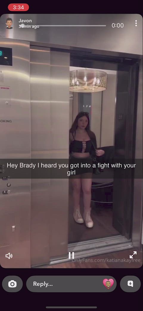 Your Gf Was So Tired Of You She Couldn't Even Wait To get Off the Elevator before fucking your coworker