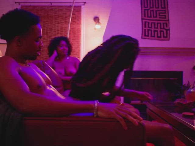[Topless] Andrea Lewis (w/Brittany S. Hall) in Three Ways (2022)