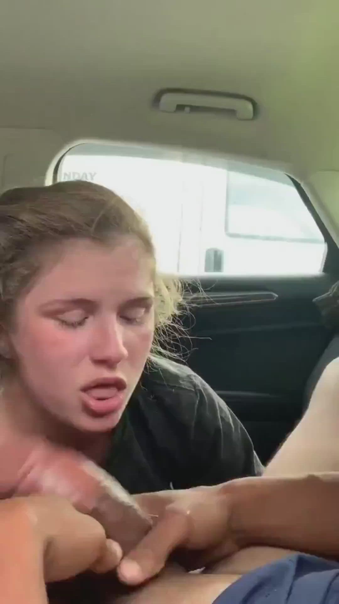 18 Years Old, Amateur, Babe, Big Dick, Blowjob, Car Sex