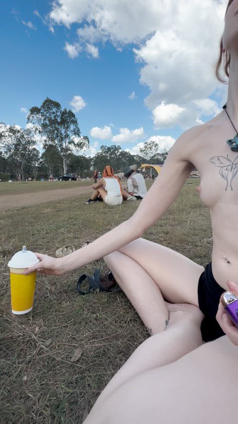 Cooling off while watching people go by