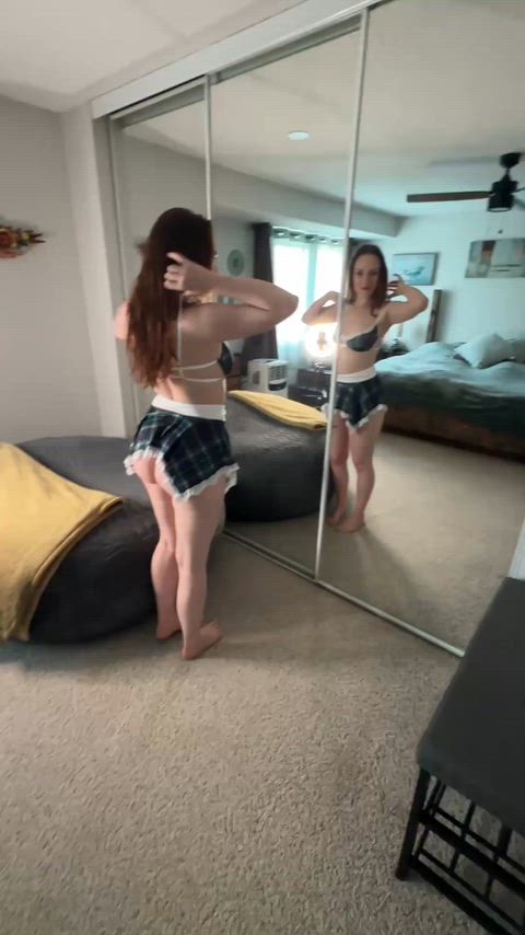 Trying on a new outfit