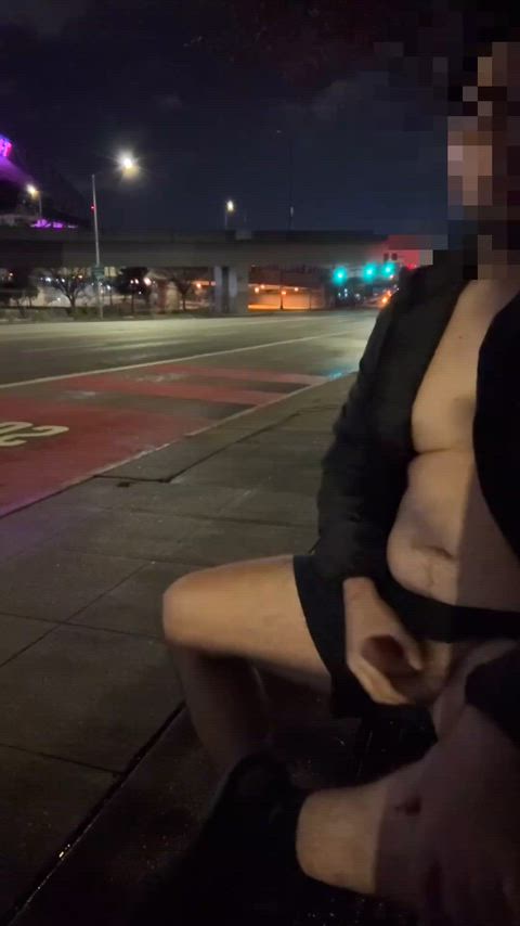 At the bus stop
