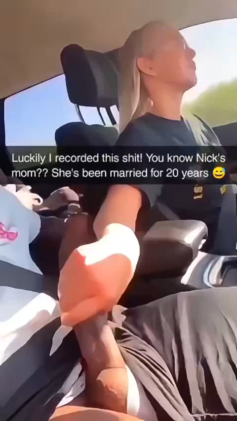 Bestfriend’s Mom filmed giving her son’s bbc friend a handjob while driving