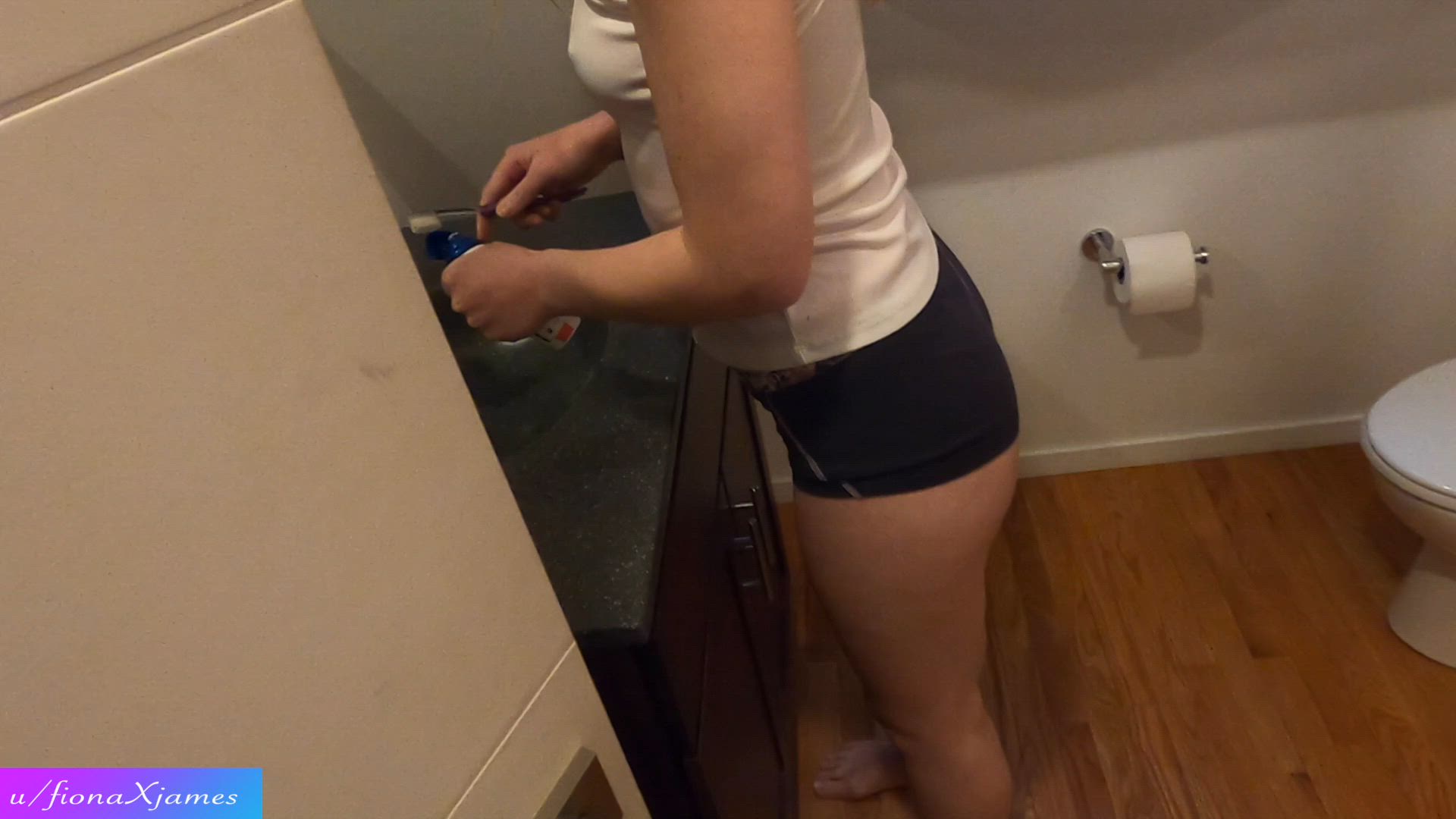 My freeuse pussy creampied by my roommate when I’m trying to brush my teeth..