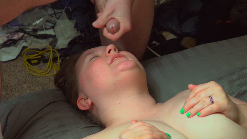 Loved having cum shoot across my tongue and face