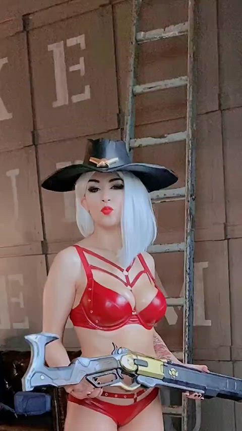 Sexy Ashe in Red Lingerie (Mercurygin)