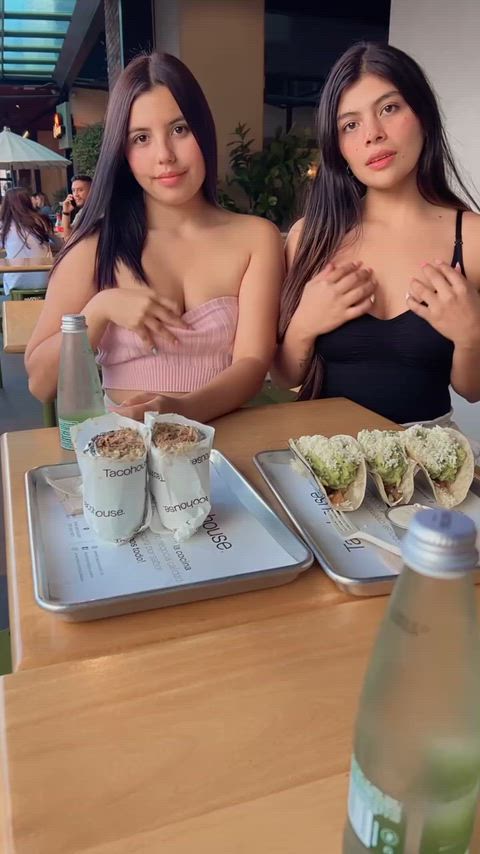 Naughty flash at the restaurant today