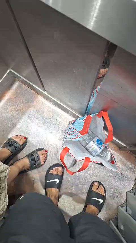 Quick, before someone gets on the elevator! step