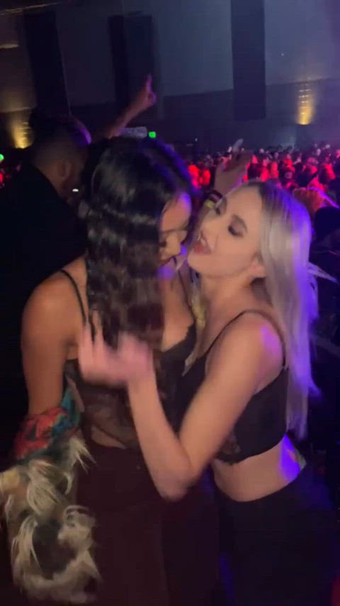Big Tits Club Kiss Kissing Lesbian Lesbians Nightclub Public Sucking Tits Tits Porn GIF by populardick