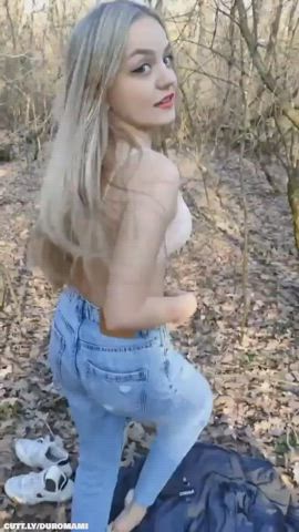 Ass Blonde Compilation Masturbating Outdoor Petite Pussy Small Tits Teen Porn GIF by duromami