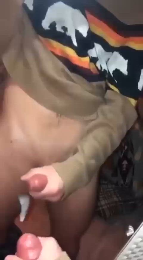 College dude nuts all over girlfriend's mirror