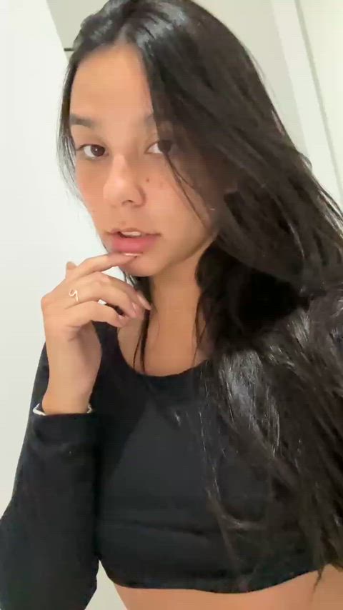 Watch me while revealing my cute tits