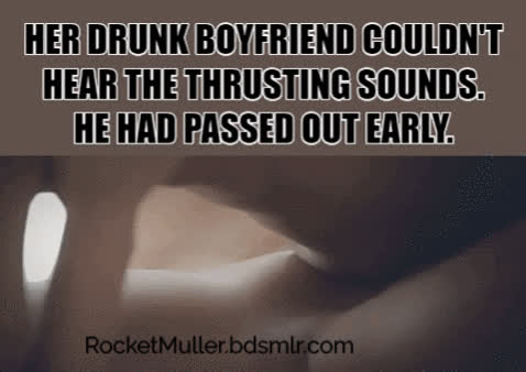 Her boyfriend was snoring off his hangover, so he couldn't hear his girlfriend getting fucked senseless in the other room.