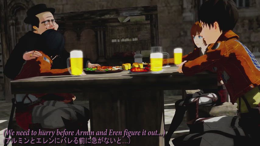 Mikasa helps a clumsy man