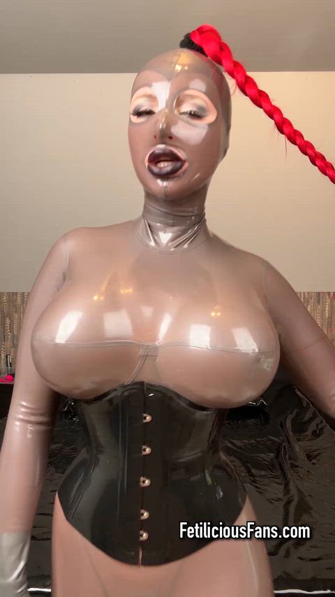 Catsuit Fetish Goddess Kinky Latex Latex Gloves Mistress Pee Piss Rubber Porn GIF by missfetilicious