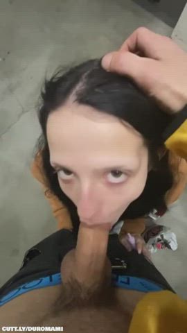 Amateur Big Dick Blowjob Cumshot Deepthroat Eye Contact Public Sex Standing Doggy Porn GIF by duromami