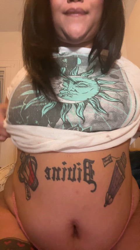 Rub your hands all over my chubby belly and fuck…