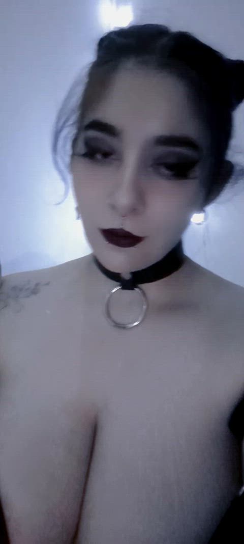 Big Tits Boobs Goth Homemade NSFW Natural Tits OnlyFans Solo Tease Tits Porn GIF by raven.roth