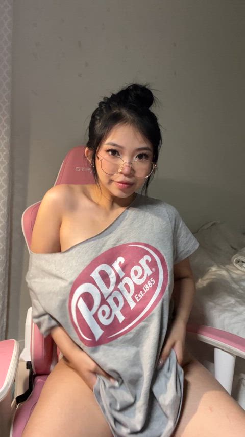 College Asian Babe Plays with her Cat.....