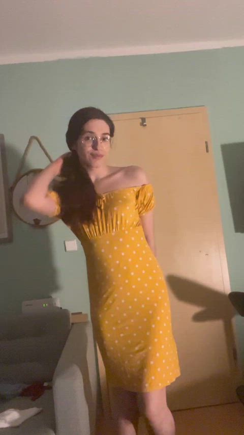 Bet you weren’t counting on this extra surprise beneath my dress