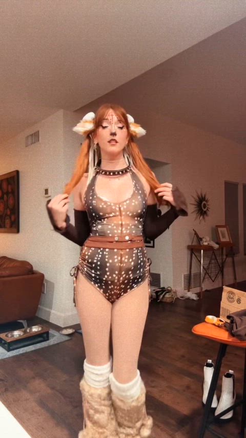 pov: you bagged the cutest Halloween fawn girl :3