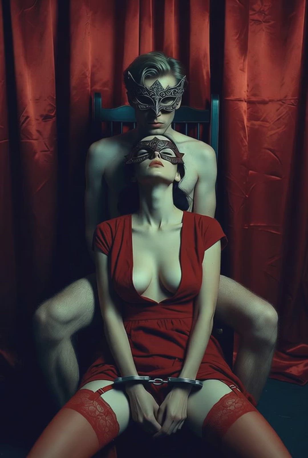 Ai Generated, Amateur, BDSM, Foreplay, Handcuffed, Lingerie