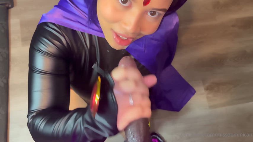 BBC Cock Milking Cosplay Cum In Mouth Cum Swallow Cumshot Dominican Handjob Latina POV Porn GIF by manemane6