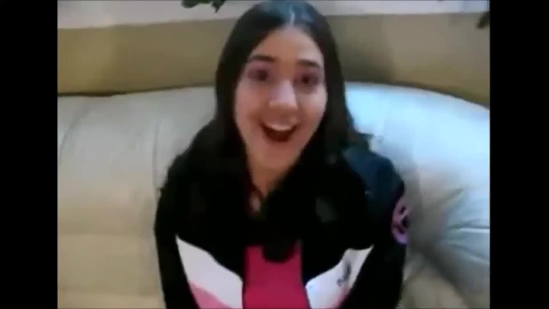 Shy girl testing how much she can take