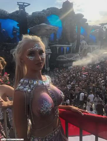 Big Tits Compilation Dancing Exhibitionist Festival Flashing Party Public Teen Porn GIF by duromami