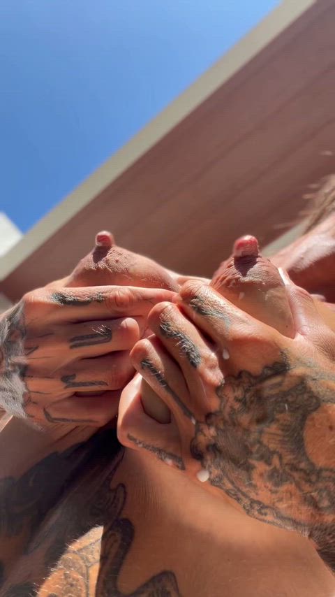 Big Tits Boobs Breastfeeding Breeding Lactating MILF Milk Mom Squirting Tattoo Porn GIF by milkandink