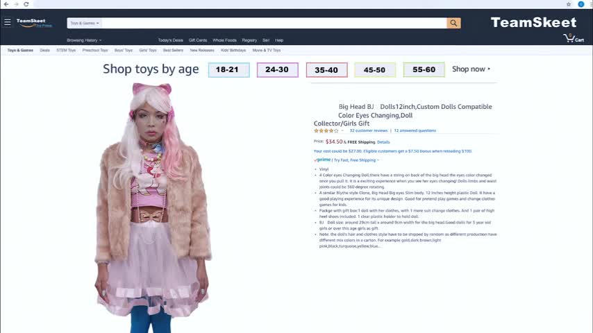 Sami Parker as a Harajuku sex doll
