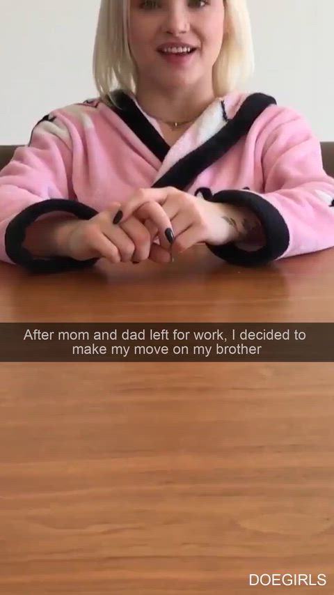 I slipped under the table and pulled out my brother's fat cock